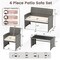 4-Piece Outdoor Patio Furniture Set with Cushions Mix Gray PE Rattan Loveseat